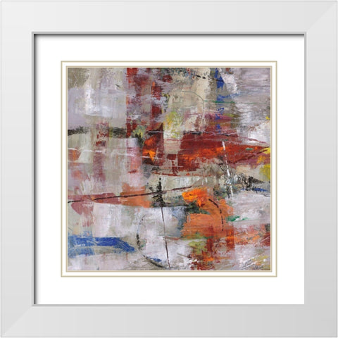 Buffalo Hunt I White Modern Wood Framed Art Print with Double Matting by Joy, Julie