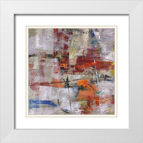 Buffalo Hunt II White Modern Wood Framed Art Print with Double Matting by Joy, Julie