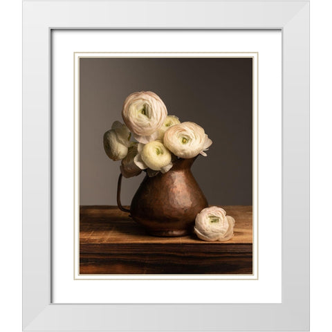 Pitcher Perfect Petals White Modern Wood Framed Art Print with Double Matting by Maclean, Leah