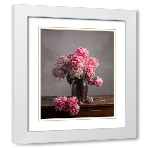 Layers of Pink White Modern Wood Framed Art Print with Double Matting by Maclean, Leah