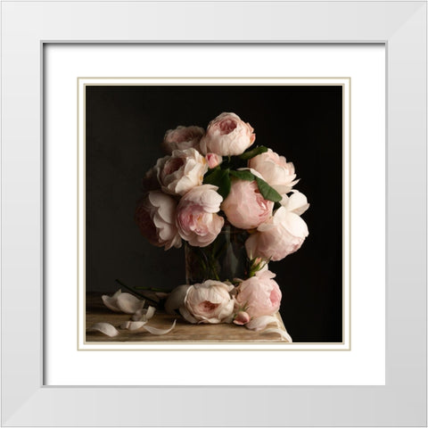 Smitten by Roses-Dark White Modern Wood Framed Art Print with Double Matting by Maclean, Leah