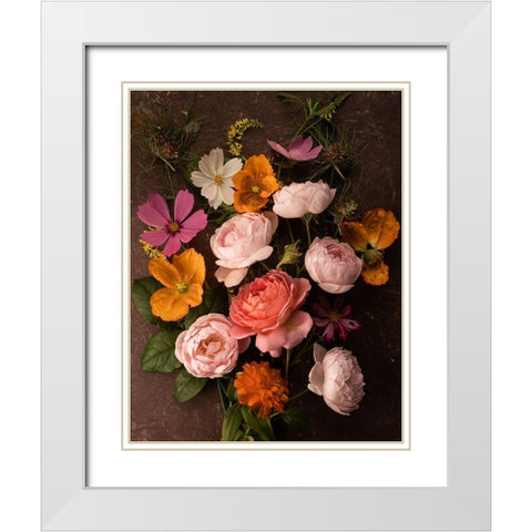 A Pocket Full of Posies White Modern Wood Framed Art Print with Double Matting by Maclean, Leah