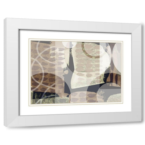 Medley White Modern Wood Framed Art Print with Double Matting by Naskrent, Delores