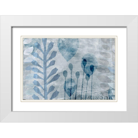 Brushwood White Modern Wood Framed Art Print with Double Matting by Naskrent, Delores