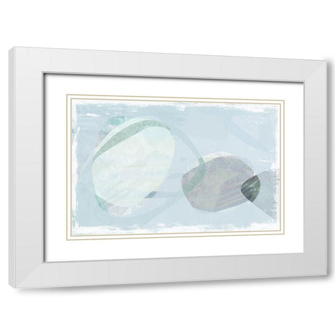 Blue Tide White Modern Wood Framed Art Print with Double Matting by Naskrent, Delores