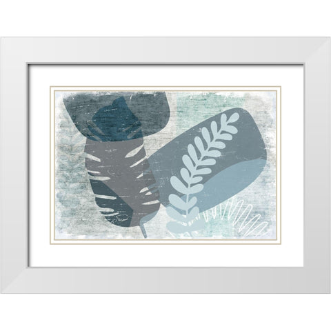 Budding Greenery White Modern Wood Framed Art Print with Double Matting by Naskrent, Delores