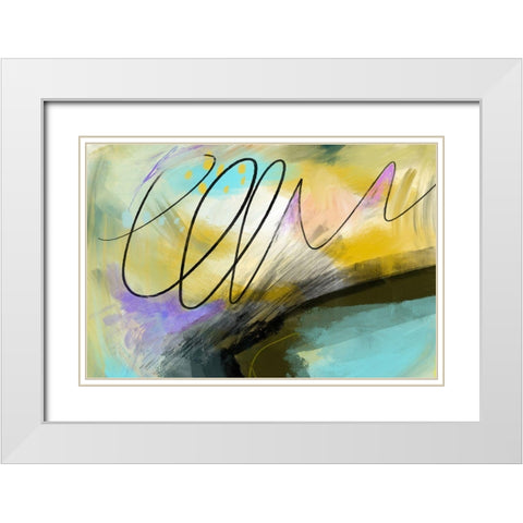 Mumble White Modern Wood Framed Art Print with Double Matting by Naskrent, Delores