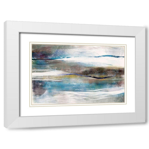 Sea and Sand White Modern Wood Framed Art Print with Double Matting by Naskrent, Delores