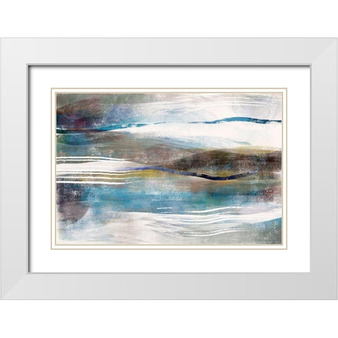 Sea and Sand White Modern Wood Framed Art Print with Double Matting by Naskrent, Delores