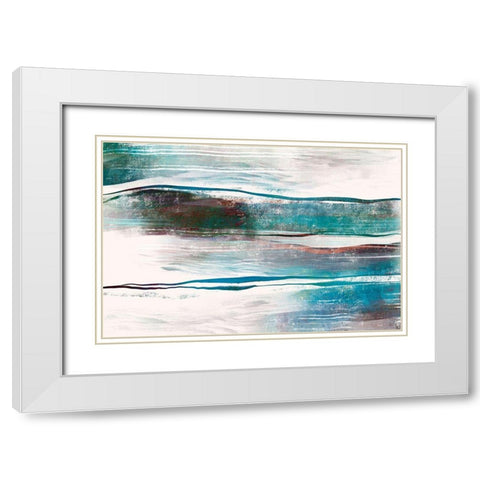 Lapping Waves White Modern Wood Framed Art Print with Double Matting by Naskrent, Delores
