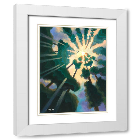 Fantasia of Summer White Modern Wood Framed Art Print with Double Matting by Wang, John