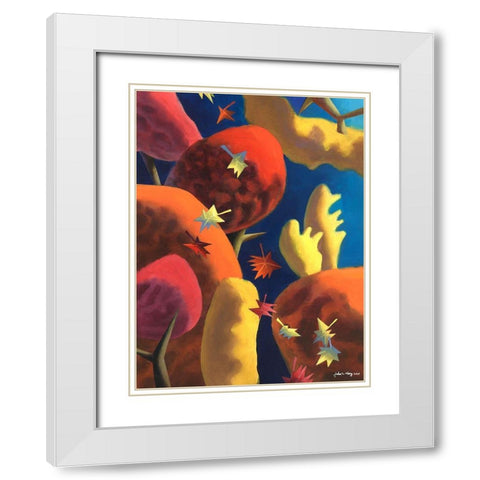 Fantasia of Autumn White Modern Wood Framed Art Print with Double Matting by Wang, John