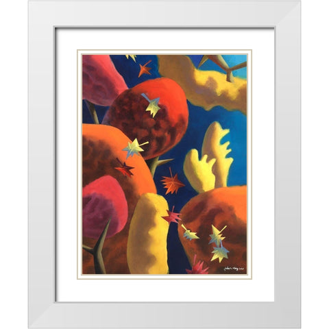 Fantasia of Autumn White Modern Wood Framed Art Print with Double Matting by Wang, John