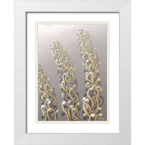 Spacious Rhapsody I White Modern Wood Framed Art Print with Double Matting by Wang, John