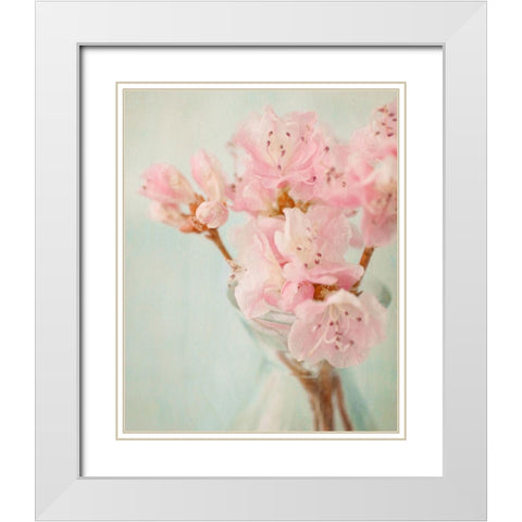 Azalea I White Modern Wood Framed Art Print with Double Matting by Stalus, Judy
