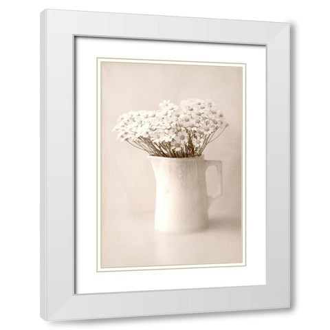 Jug of Daisies White Modern Wood Framed Art Print with Double Matting by Stalus, Judy
