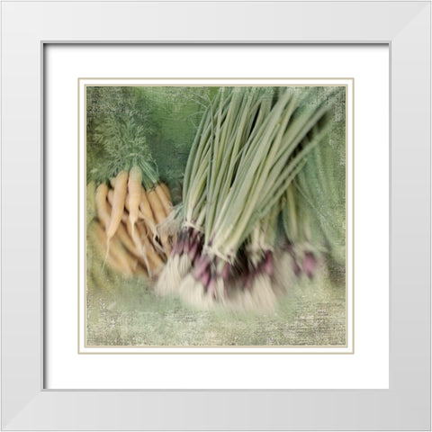 Vegies White Modern Wood Framed Art Print with Double Matting by Stalus, Judy