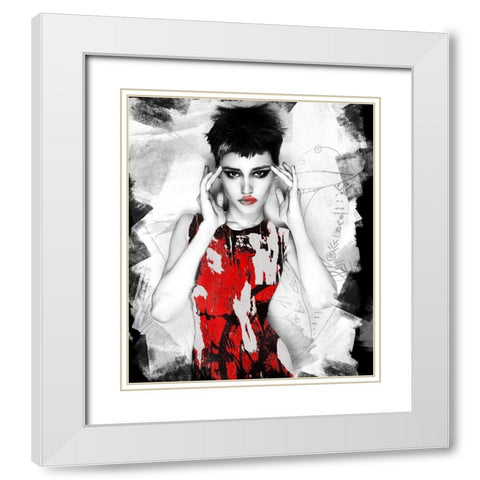 Red Dress I White Modern Wood Framed Art Print with Double Matting by Smith, Karen