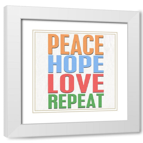 Peace Etc White Modern Wood Framed Art Print with Double Matting by Smith, Karen