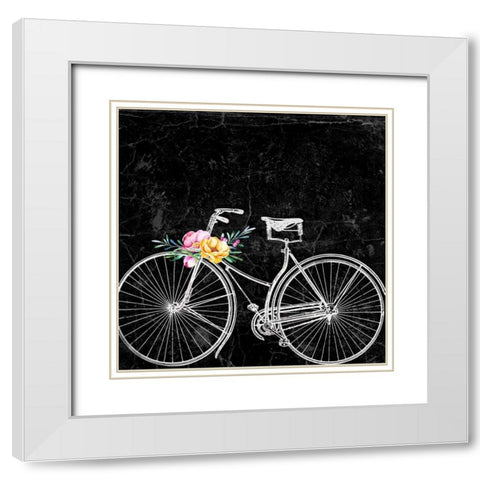 Floral Ride II White Modern Wood Framed Art Print with Double Matting by Smith, Karen