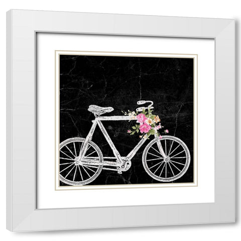 Floral Ride III White Modern Wood Framed Art Print with Double Matting by Smith, Karen