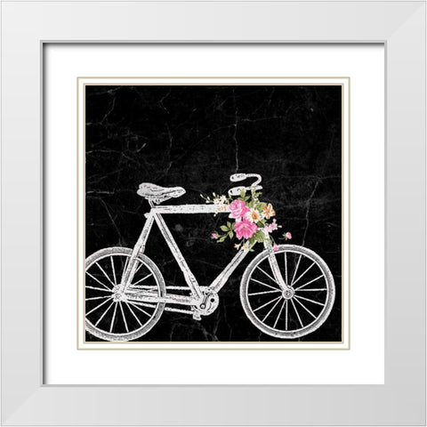 Floral Ride III White Modern Wood Framed Art Print with Double Matting by Smith, Karen