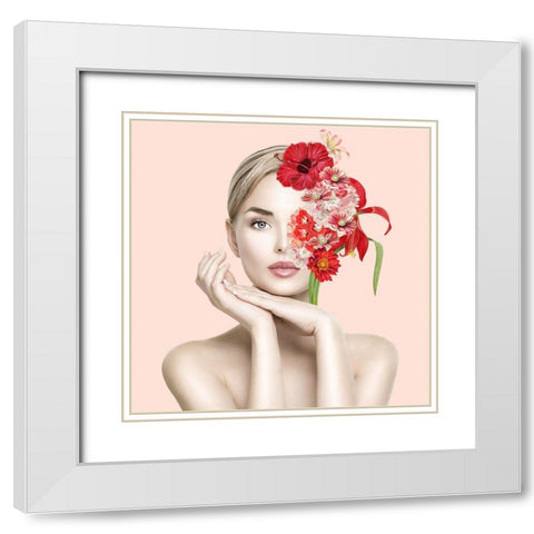 Flora II White Modern Wood Framed Art Print with Double Matting by Smith, Karen