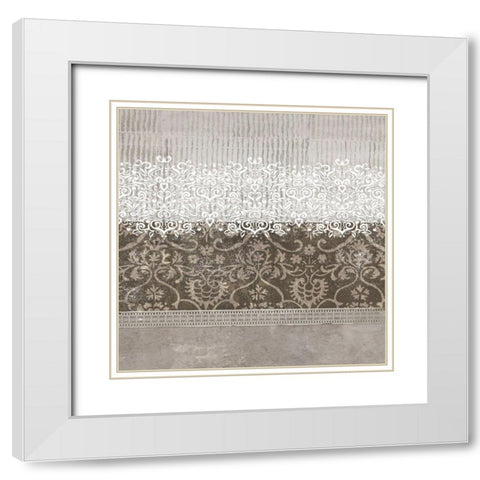 Ornate Blend I White Modern Wood Framed Art Print with Double Matting by Smith, Karen