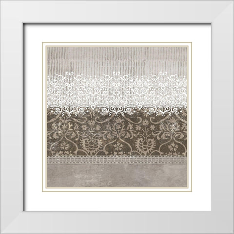 Ornate Blend I White Modern Wood Framed Art Print with Double Matting by Smith, Karen