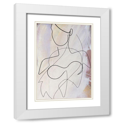 Silhou II White Modern Wood Framed Art Print with Double Matting by Smith, Karen