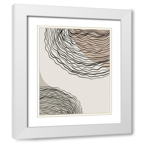 Swirlage I White Modern Wood Framed Art Print with Double Matting by Smith, Karen
