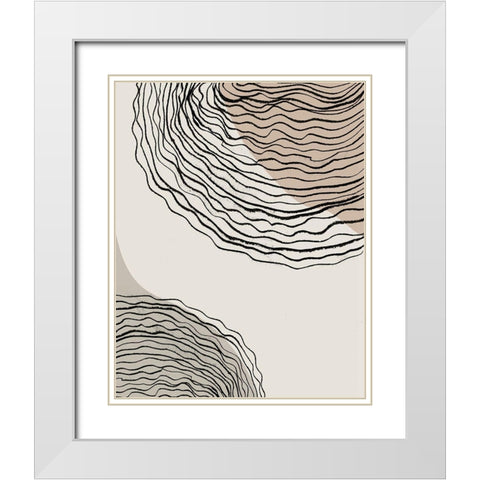 Swirlage I White Modern Wood Framed Art Print with Double Matting by Smith, Karen