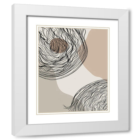 Swirlage II White Modern Wood Framed Art Print with Double Matting by Smith, Karen