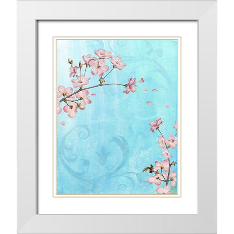 Blush II White Modern Wood Framed Art Print with Double Matting by Smith, Karen
