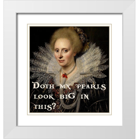 Pearls  White Modern Wood Framed Art Print with Double Matting by Smith, Karen