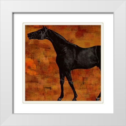 Horsey I White Modern Wood Framed Art Print with Double Matting by Smith, Karen