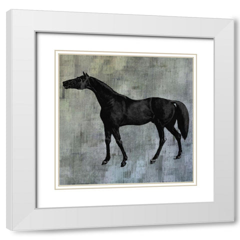 Horsey II White Modern Wood Framed Art Print with Double Matting by Smith, Karen