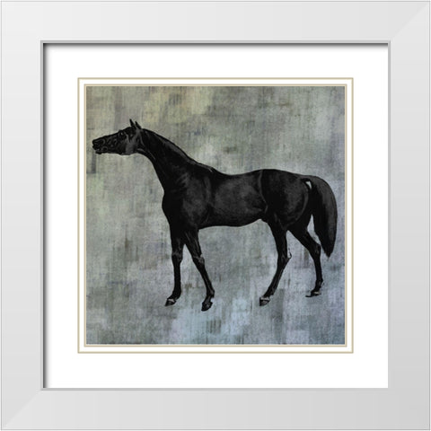 Horsey II White Modern Wood Framed Art Print with Double Matting by Smith, Karen