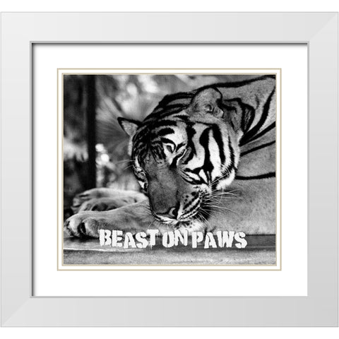 Beast on Paws White Modern Wood Framed Art Print with Double Matting by Smith, Karen