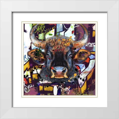 Bully White Modern Wood Framed Art Print with Double Matting by Smith, Karen