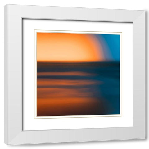 Deep Sunset III White Modern Wood Framed Art Print with Double Matting by Surma And Guillen