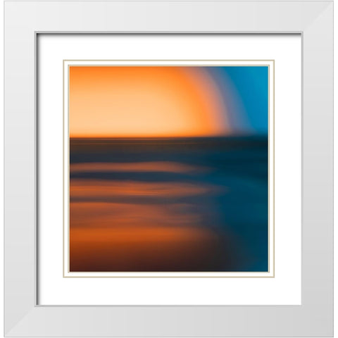 Deep Sunset III White Modern Wood Framed Art Print with Double Matting by Surma And Guillen