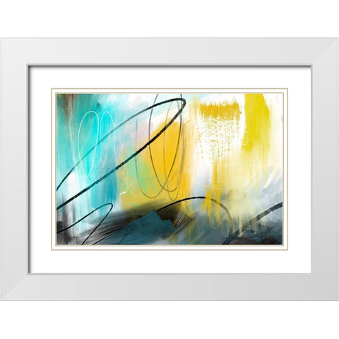 Sun Showers White Modern Wood Framed Art Print with Double Matting by Naskrent, Delores