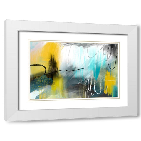 Soft Drizzle White Modern Wood Framed Art Print with Double Matting by Naskrent, Delores
