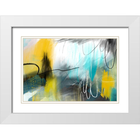 Soft Drizzle White Modern Wood Framed Art Print with Double Matting by Naskrent, Delores