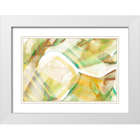 Broadleaf White Modern Wood Framed Art Print with Double Matting by Naskrent, Delores