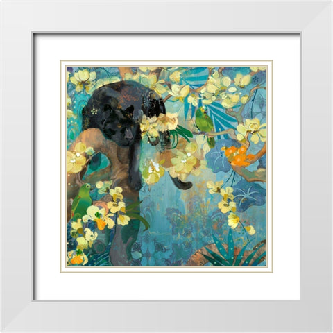 Black Jaguar White Modern Wood Framed Art Print with Double Matting by Evalia Designs