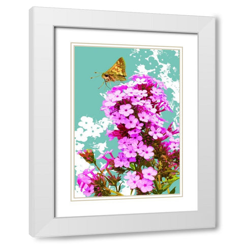 Skipper on Flox White Modern Wood Framed Art Print with Double Matting by Evalia Designs