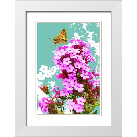 Skipper on Flox White Modern Wood Framed Art Print with Double Matting by Evalia Designs