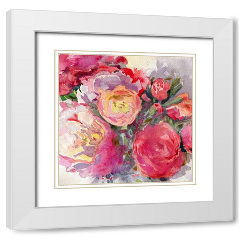 Day Flowers White Modern Wood Framed Art Print with Double Matting by Evalia Designs